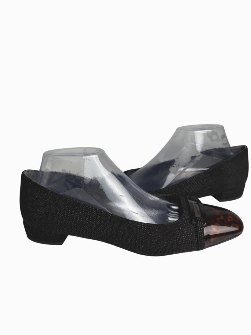 Stuart Weitzman Square Toe Tortoise Shell Print Low Block Heel Size 10 - Picture 2 of 8